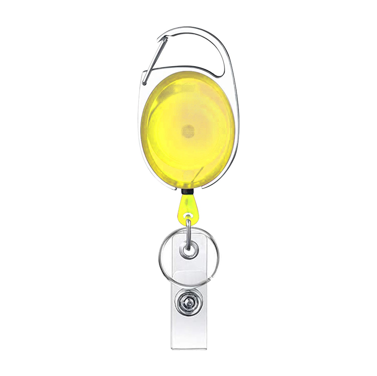 Wholesale Transparent Colorful Oval Zinc Alloy Retractable Keychain
